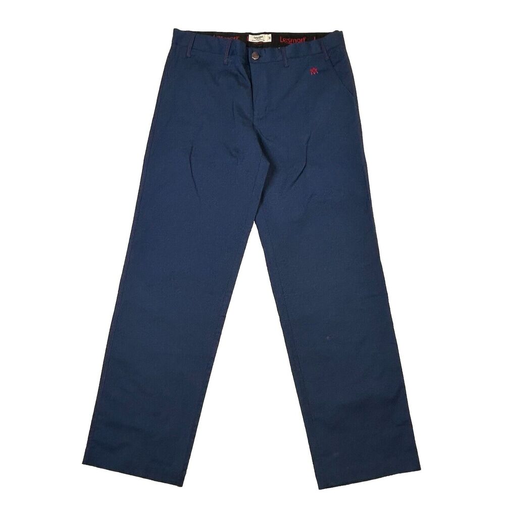 Lesmart Men’s Golf Chino Pants Size 38x32 Blue Red Stretch Relaxed Straight